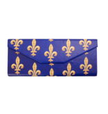 Foldable spectacle case with lens cloth ,Fleur de Lys