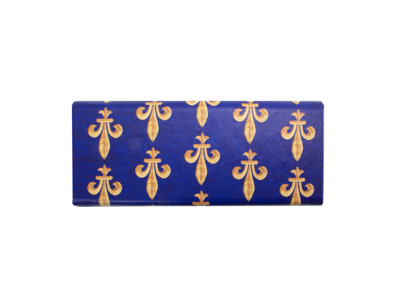 Foldable spectacle case with lens cloth ,Fleur de Lys