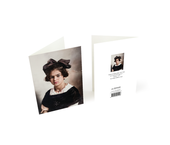 Tarjeta doble con sobre, Foto Frida Kahlo 11 años