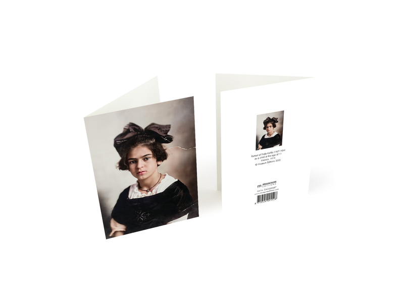 Dubbele kaart,  Photo Frida Kahlo  11 jaar oud