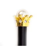 Zwart HB potlood met gouden Kroon, met een parel Zwart HB potlood met gouden Kroon, met een parel