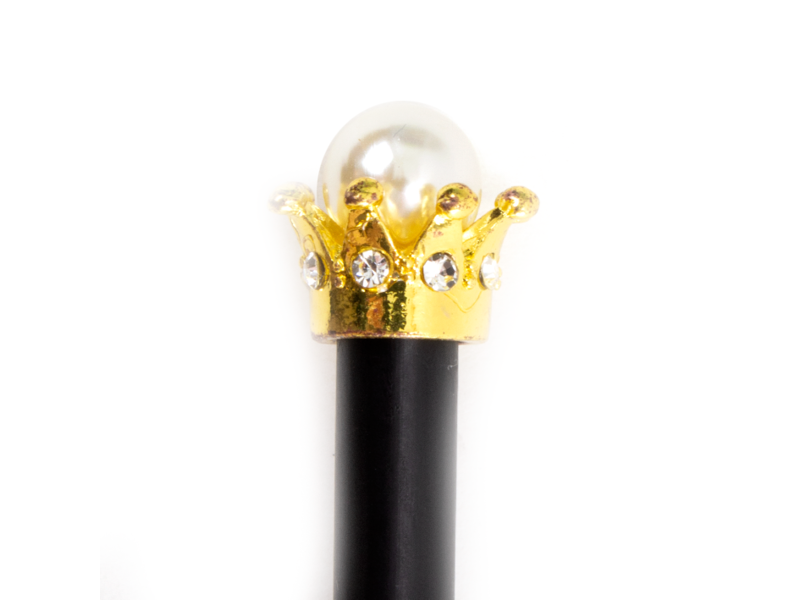 Zwart HB potlood met gouden Kroon, met een parel