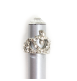 Silver pencil with silver tiara and white crystal