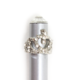 Silver pencil with silver tiara and white crystal