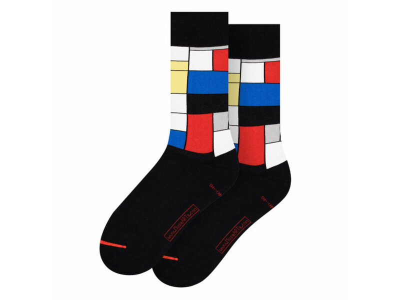 Kunstsocken, Größe  40-46,Mondriaan, Composition with Red, Blue and Yellow