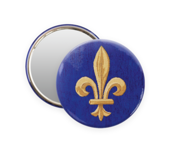 Miroir de poche,  Ø 80mm, Fleur de Lys