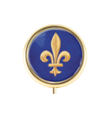 Pill box gold colored, Fleur de Lys