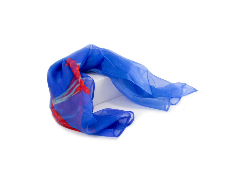 Scarf silk chiffon , 68x68 cm, Piet Mondriaan, Amaryllis
