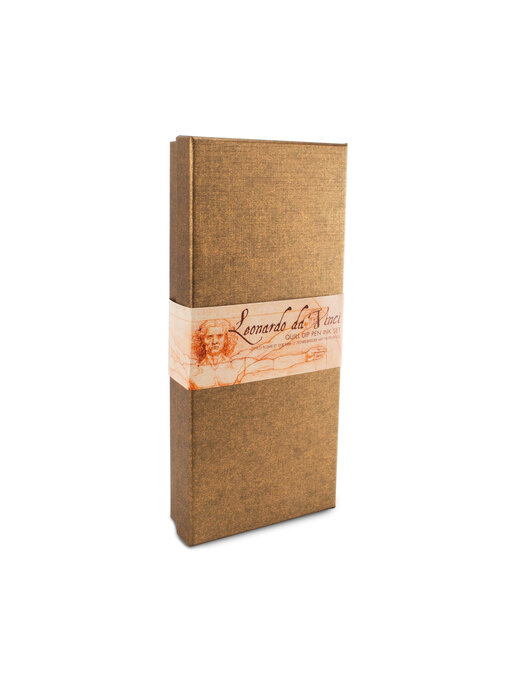 Inktset verenpen, Leonardo Da Vinci, goud-bruine doos