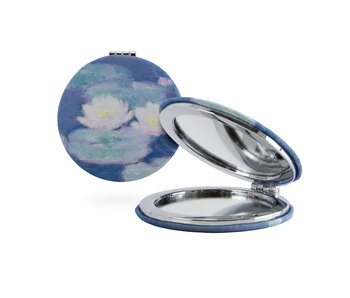 Folding pocket mirror, Claude Monet, Waterlilies by evening light