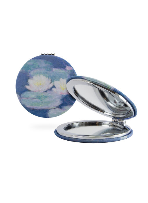 Folding pocket mirror, Claude Monet, Waterlilies by evening light