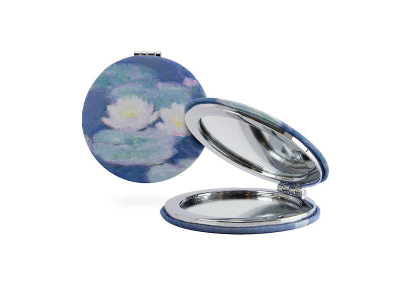 Klapspiegeltje microfiber, Claude Monet, Waterlelies  in avondlicht