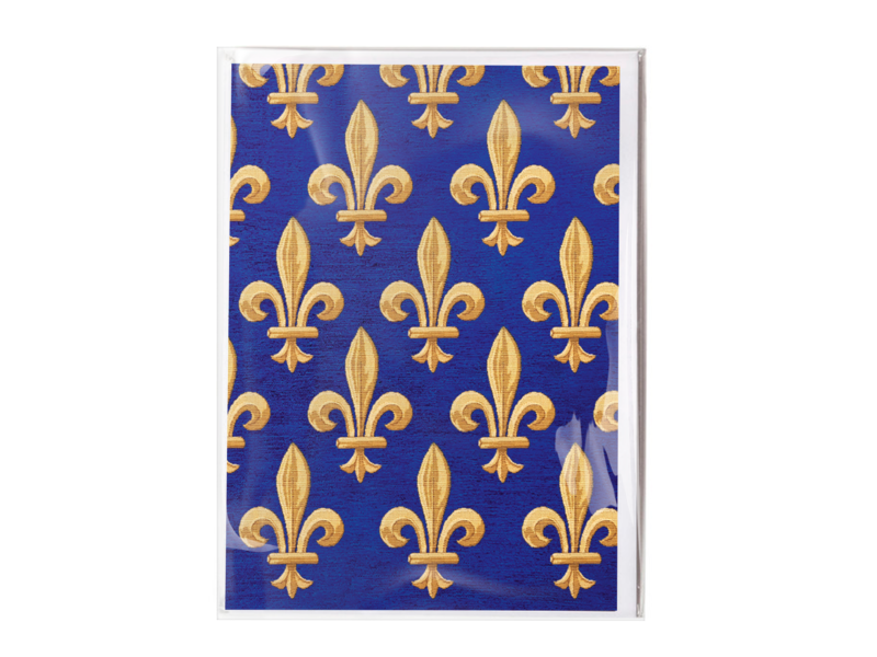 Double card with envelope , Fleur de Lys