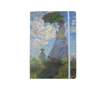 Softcover-Notizbuch, A5,Claude Monet, Frau mit Sonnenschirm