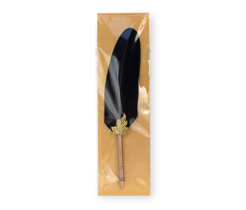 Federkiel , Schwarze Feder mit Blattornament