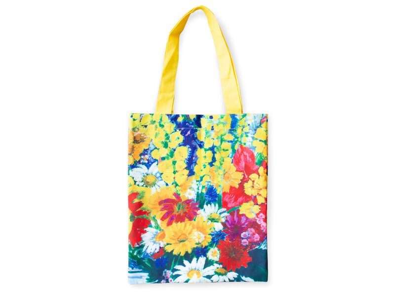 Gevoerde katoenen tas Luxe, CharleyToorop, Vaas met bloemen tegen muur