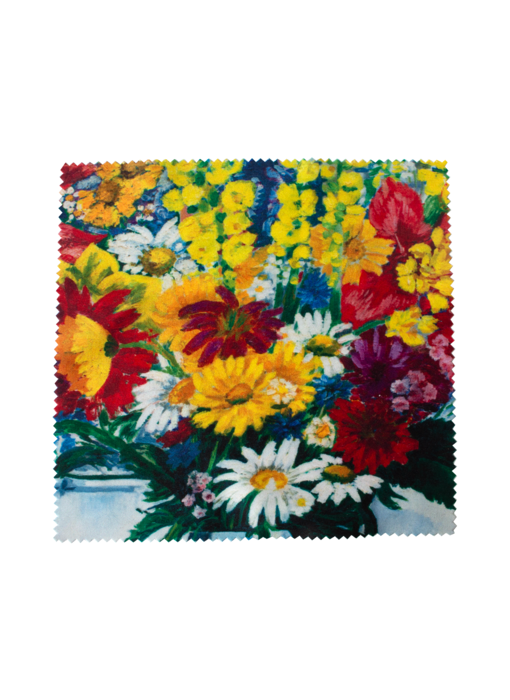 Chiffon à lunettes, 15x15 cm, Charley Toorop, Vase avec fleurs contre mur