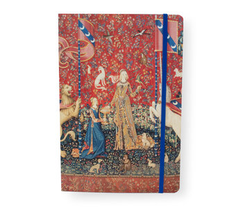 Softcover notitieboekje, A5, Wandkleed Dame met de Eenhoorn