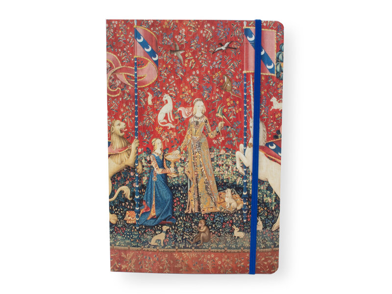 Softcover notitieboekje, A5, Wandkleed Dame met de Eenhoorn