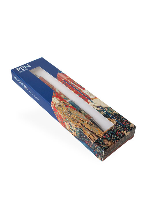 Ballpen in box, Tapestry Lady with the Unicorn