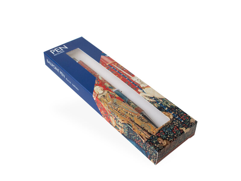 Ballpen in box, Tapestry Lady with the Unicorn
