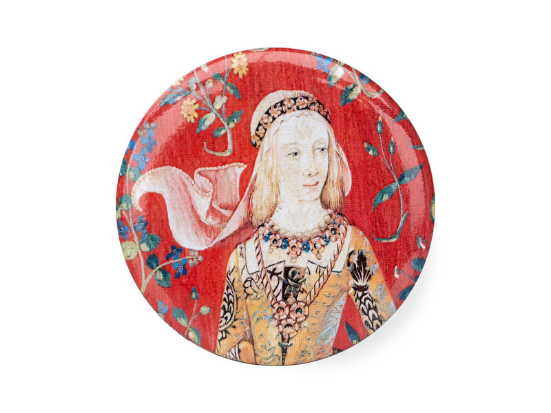 Taschen spiegel Ø 80 mm,  Wandteppich Dame mit dem Einhorn