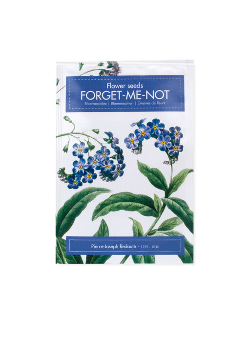 Postcard seed bag, Forget-me-nots