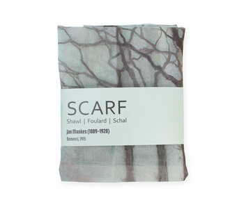 Scarf  100 % silk chiffon ,  Jan Mankes, Row of trees