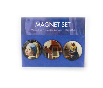 Lot de 3 aimants ronds pour réfrigérateur, Vermeer