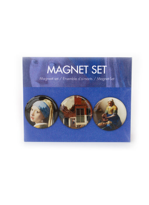 Lot de 3 aimants ronds pour réfrigérateur, Vermeer