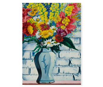 Poster, 50x70, Charley Toorop, Vase with flowers against wall