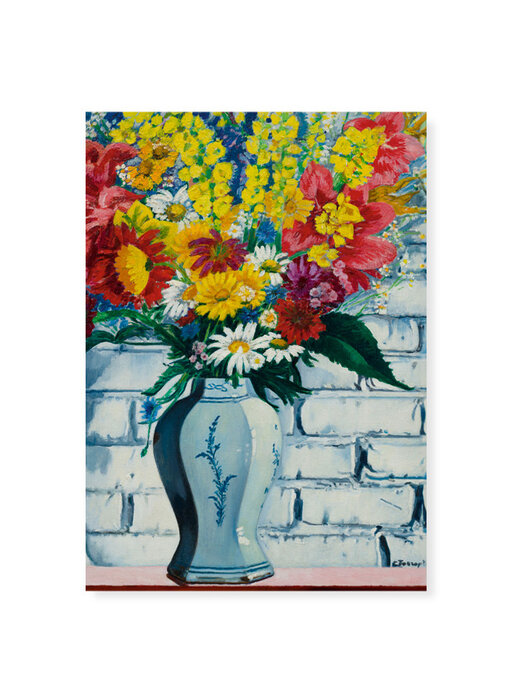 Poster, 50x70, Charley Toorop, Vase with flowers against wall