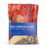 Scarf silk chiffon , 68x68 cm, Tapestry Lady with the Unicorn