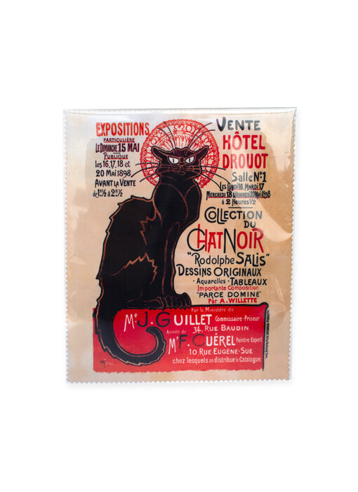 Paño limpiador de microfibre, 15x18 cm, Le chat Noir, Theophile Steinlen