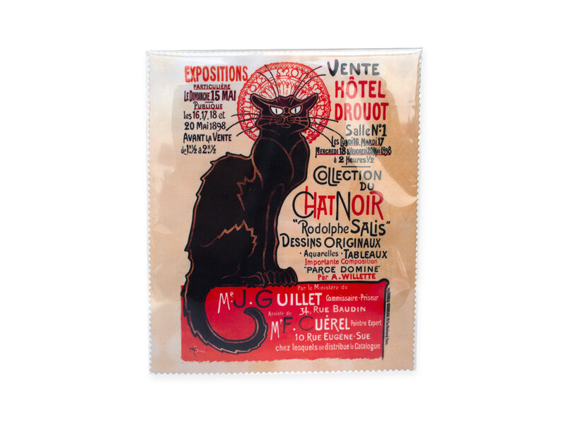 Brillenputztuch, 15x18 cm, Le chat Noir, Theophile Steinlen