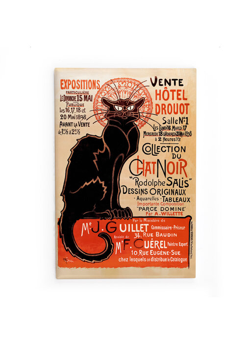 Aimant pour frigo, Le chat Noir, Theophile Steinlen