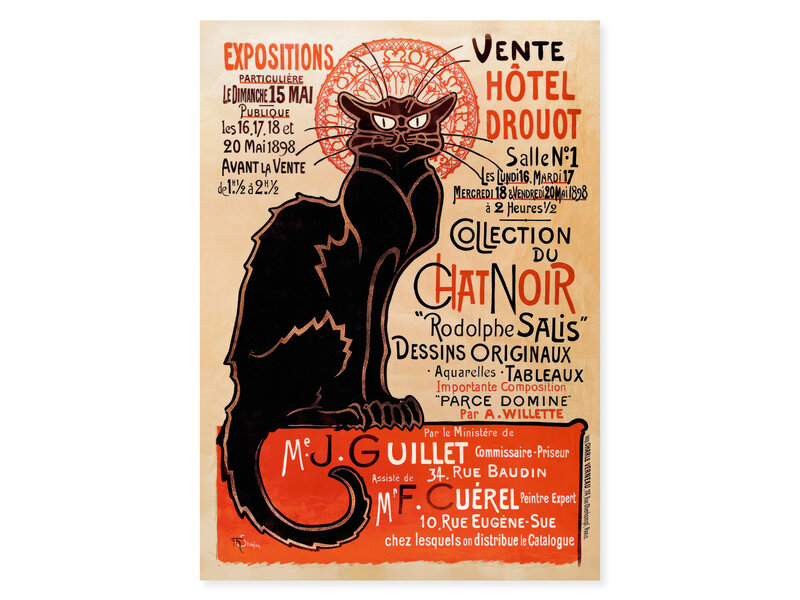 Poster, 50x70, Le chat Noir, Theophile Steinlen