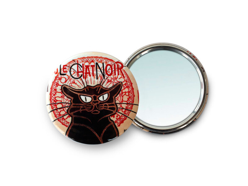 Espejo de bolsillo,  Ø 80 mm, Le chat Noir, Theophile Steinlen