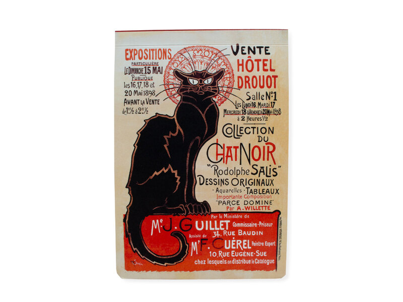 Bloc de notas en blanco A6, Le Chat Noir, Steinlen