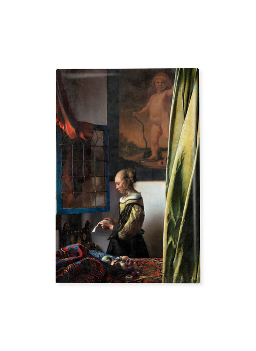 Imán de nevera, Niña leyendo una carta en una ventana abierta, Vermeer