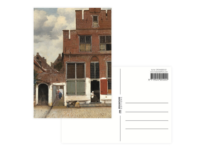 Ansichtkaart 10x15 cm , Klein straatje van Johannes Vermeer