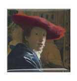 Imán de nevera, Chica con sombrero rojo, Vermeer Imán de nevera, Chica con sombrero rojo, Vermeer
