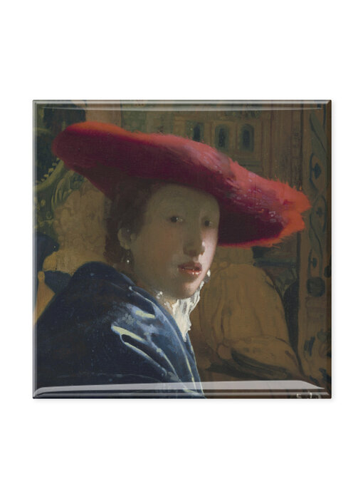 Kühlschrankmagnet,Mädchen mit rotem Hut, Vermeer