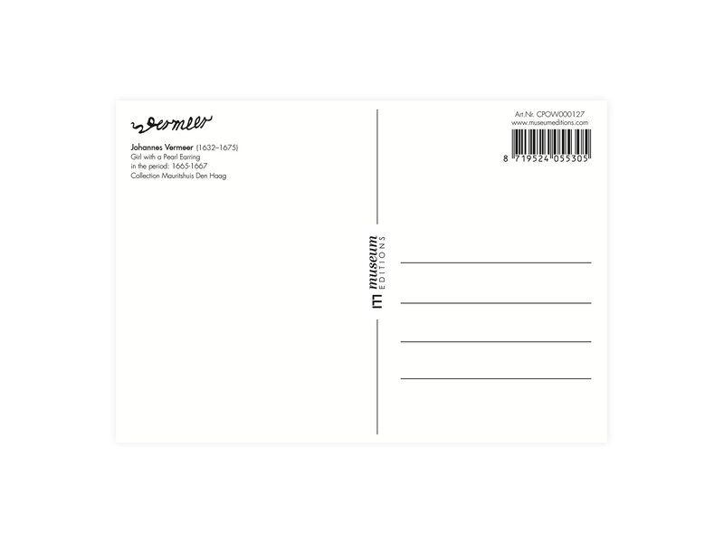 Postkarte, 10 x 15 cm, Vermeer, Mädchen mit einem Perlenohrring