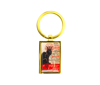 Sleutelhanger RT, goudkleurig metaal, Le chat noir
