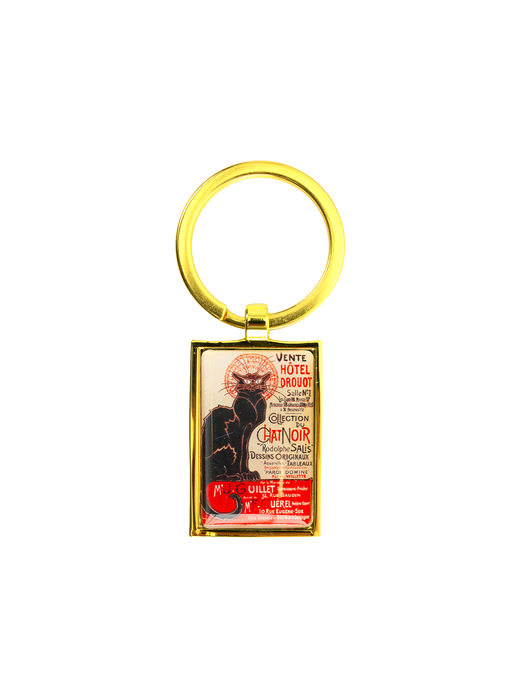 Sleutelhanger RT, goudkleurig metaal, Le chat noir