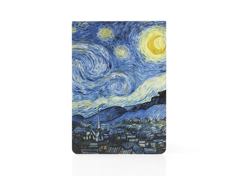Blanco notitieblok A6, Sterrennacht, Vincent van Gogh