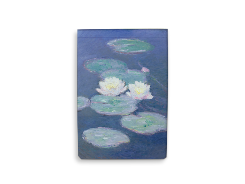 Bloc de notas en blanco A6, Claude Monet, Nenúfares a la luz del atardecer