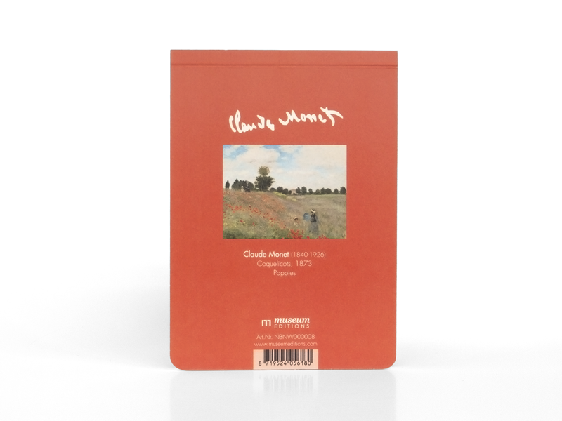 Blank blocnote A6, Claude Monet, Field with poppies