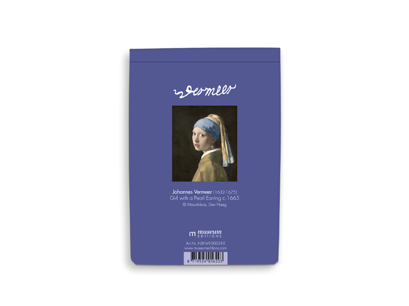 Bloc-notes vierge A6, Vermeer,  Fille avec une boucle d'oreille perle